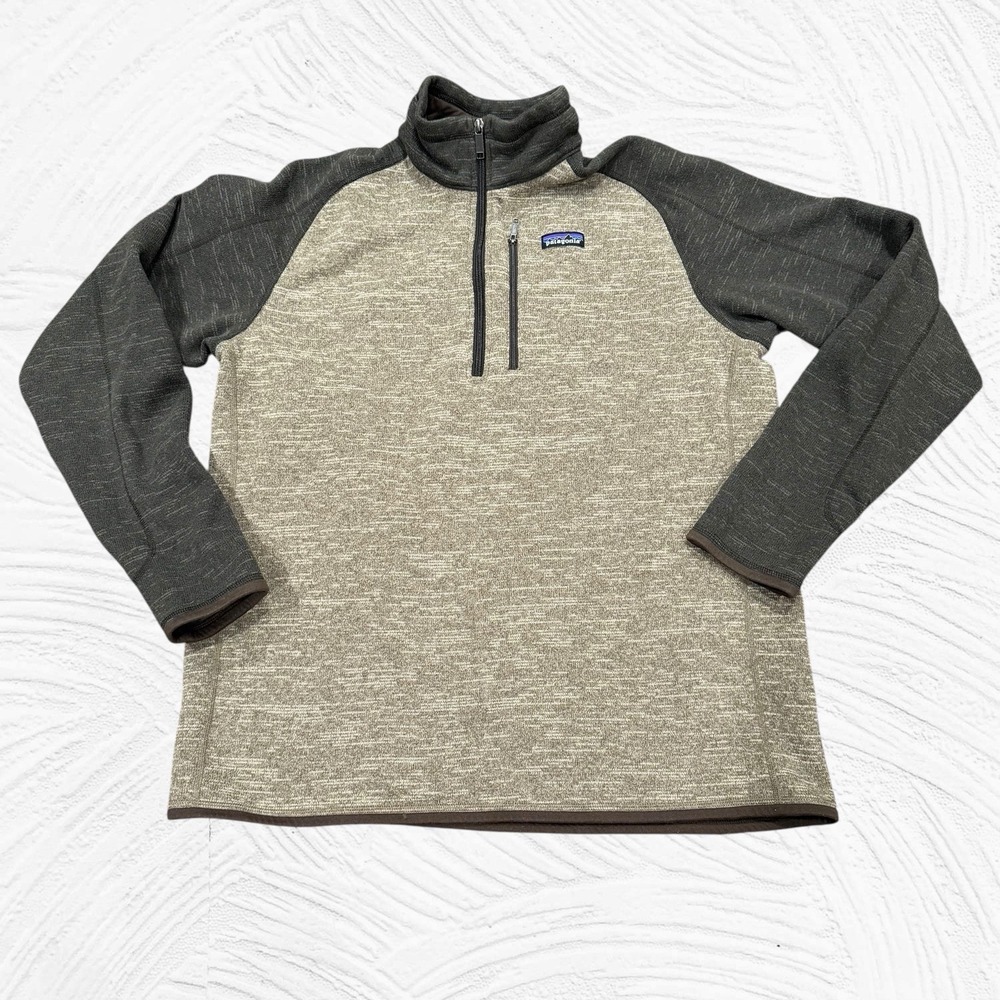 Mens Patagonia Heather Brown 1/4 Zip Pullover Better Sweater Fleece XLarge